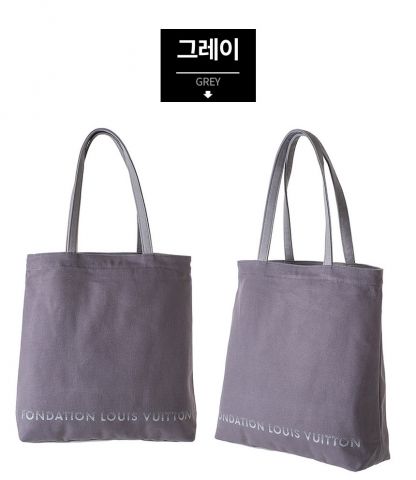 [Fondation Louis Vuitton] 파운데이션 루이비통 에코백 화이트/그레이 Canvas Tote Bag Edition White/Gray-Gray 그레이