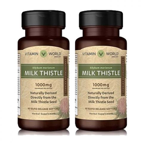 [Vitamin World] 비타민월드 밀크씨슬 1000mg 90정 2개 Milk Thistle (Silymarin) Standardized Extract 1000mg 2ea