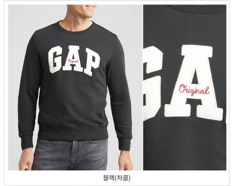 [GAP] 갭 남녀공용 맨투맨 모음 GAP Unisex Sweatshirt-블랙(차콜)-XXL