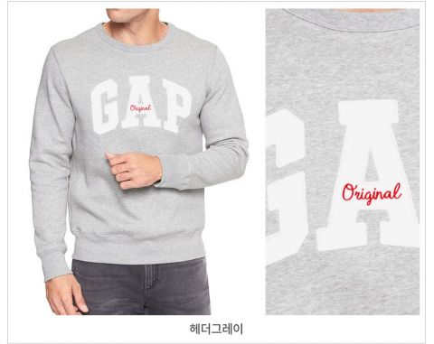 [GAP] 갭 남녀공용 맨투맨 모음 GAP Unisex Sweatshirt-헤더그레이-M