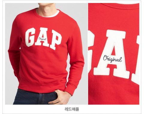 [GAP] 갭 남녀공용 맨투맨 모음 GAP Unisex Sweatshirt-레드애플-XL