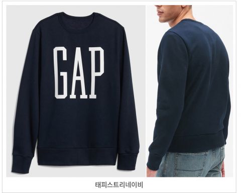 [GAP] 갭 남녀공용 빅로고 맨투맨 모음 GAP Unisex Big Logo Sweatshirt-태피스트리네이비-S