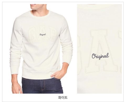 [GAP] 갭 남녀공용 맨투맨 모음 GAP Unisex Sweatshirt-화이트-L