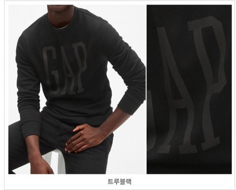 [GAP] 갭 남녀공용 빅로고 맨투맨 모음 GAP Unisex Big Logo Sweatshirt-트루블랙-XL