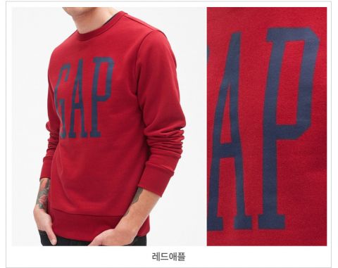[GAP] 갭 남녀공용 빅로고 맨투맨 모음 GAP Unisex Big Logo Sweatshirt-레드애플-S
