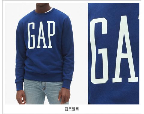 [GAP] 갭 남녀공용 빅로고 맨투맨 모음 GAP Unisex Big Logo Sweatshirt-딥코발트-S